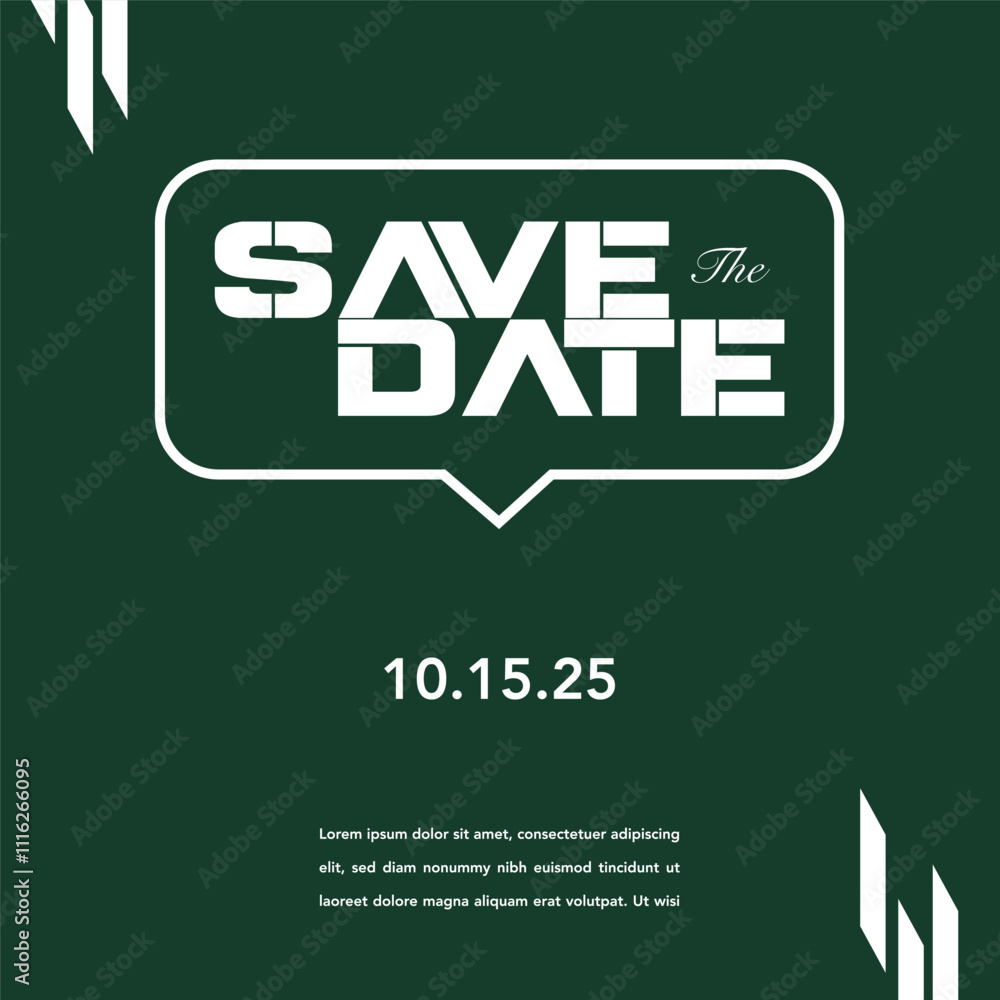 Fototapeta premium Save the date banner. Can be used for business, marketing and advertising. logo graphic design of event summit made for Technology and upcoming events. 