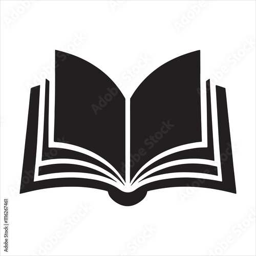 Book Logo silhouette on white background
