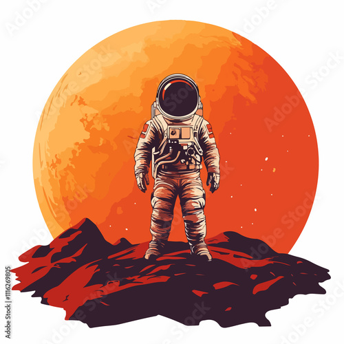 Mars Space Adventure Vector Illustration Isolated photo