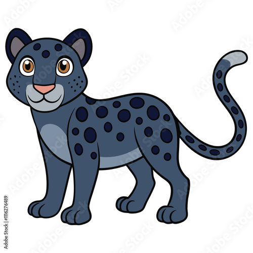 Leopard vector illustration, cartoon clipart character, animal in flat style. photo