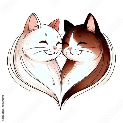 2 cute cats photo