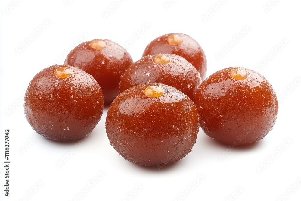 Obraz premium Set of delicious Gulab jamun isolated in white background