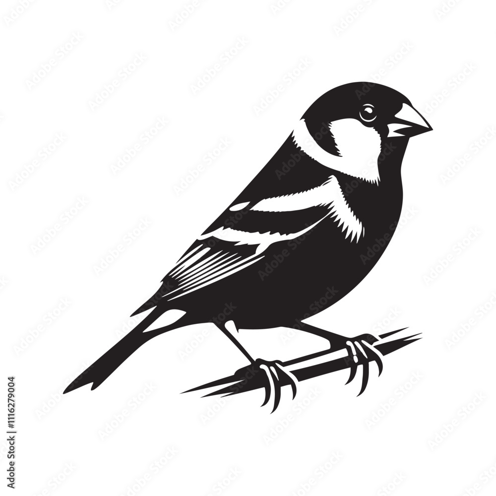 Obraz premium Minimalistic finch silhouette for digital and print uses - Finch illustration - minimallest finch vector 