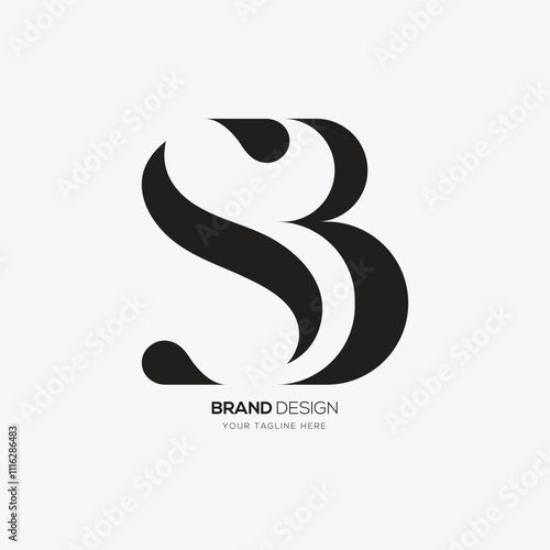 Elegant letter sb logo with classic typography and royal design