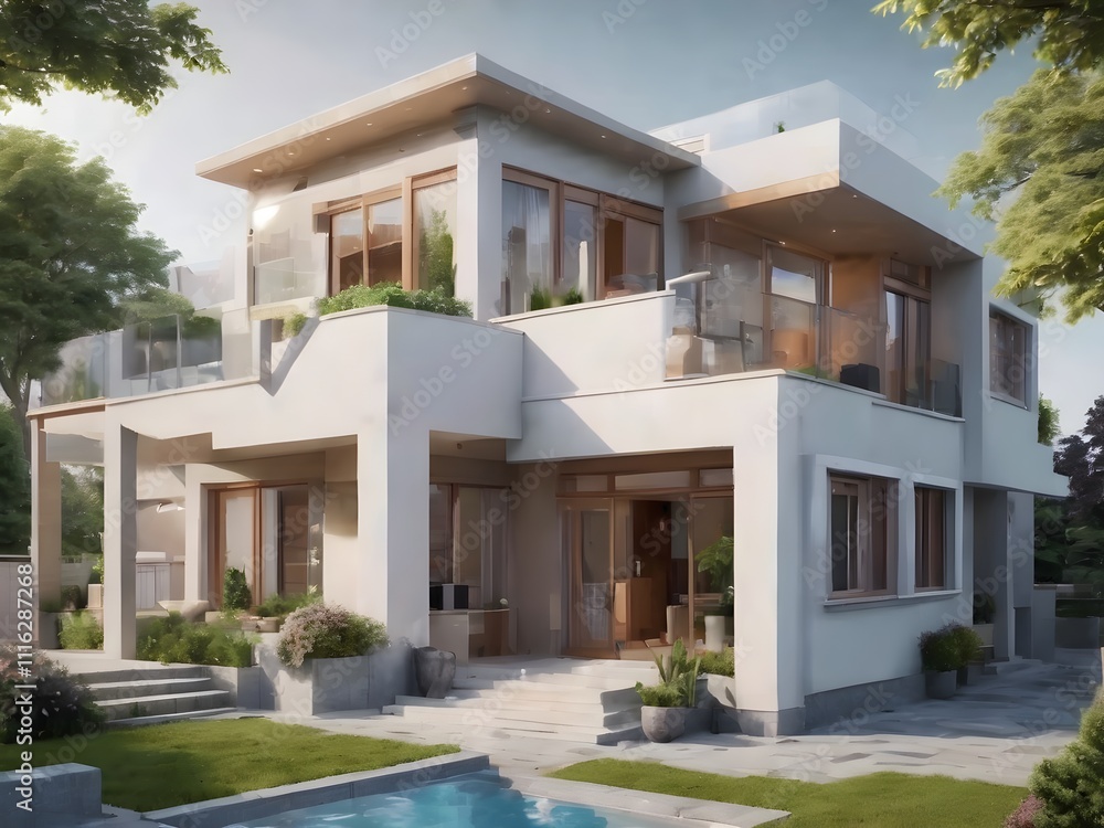 Modern house in the district real estate Modern house in the district real estate