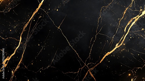 Abstract Golden Shapes Radiate Elegance Under Unique Light Effects on Black Background
