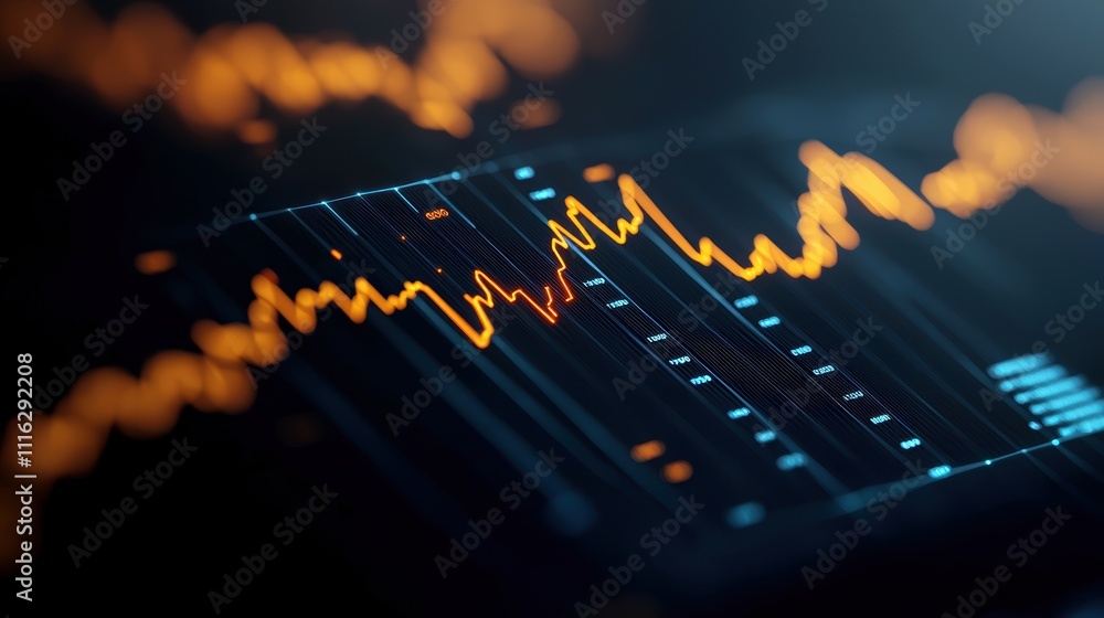 Fototapeta premium Data visualization of fluctuating market trends