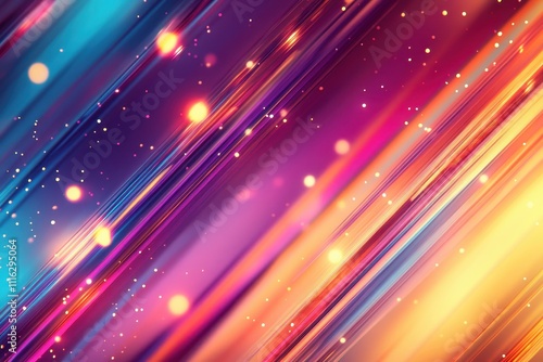 An image with glowing colorful lines and sparkles on a light background