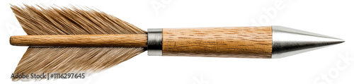 PNG Brush shaped like a dart with wood and metal elements photo