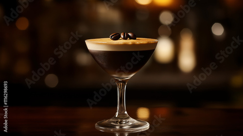 Wallpaper Mural Espresso martini in elegant glass with coffee bean garnish Torontodigital.ca