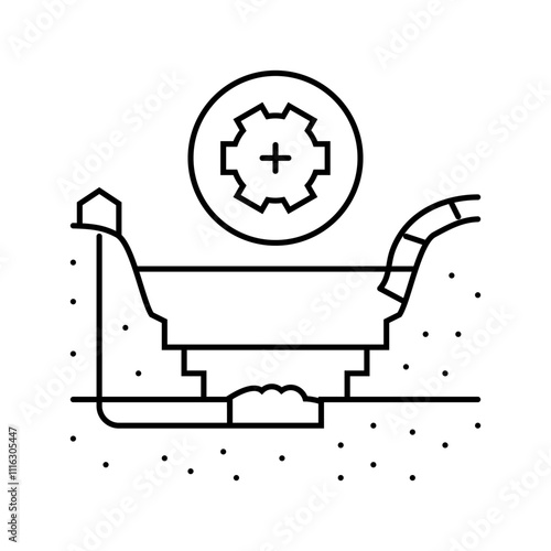 tailings management line icon vector. tailings management sign. isolated contour symbol black illustration