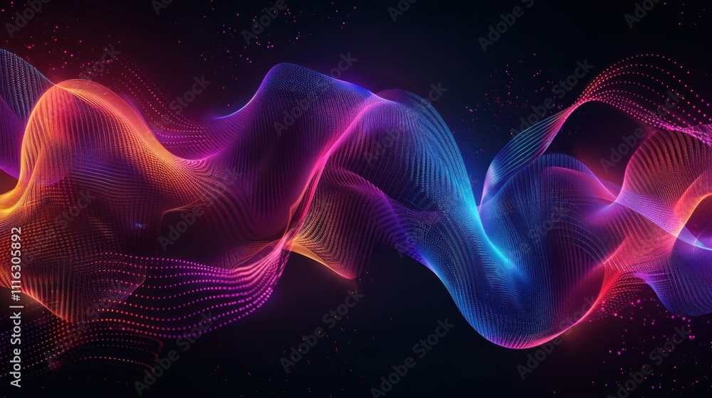 Obraz premium Abstract Digital Wave with Vibrant Colors