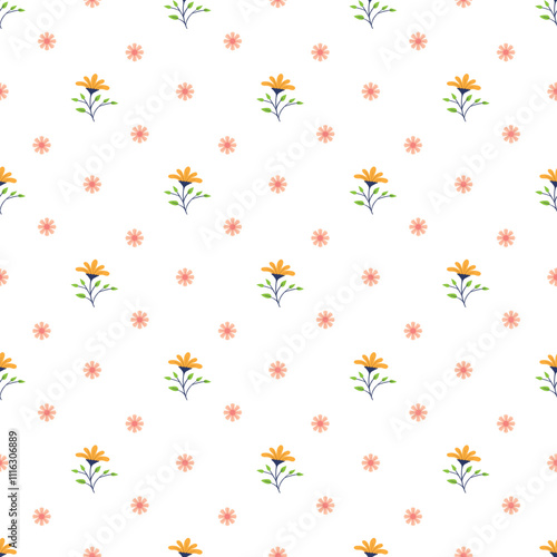 Winter Flowers For Christmas Seamless Vector Pattern Design
