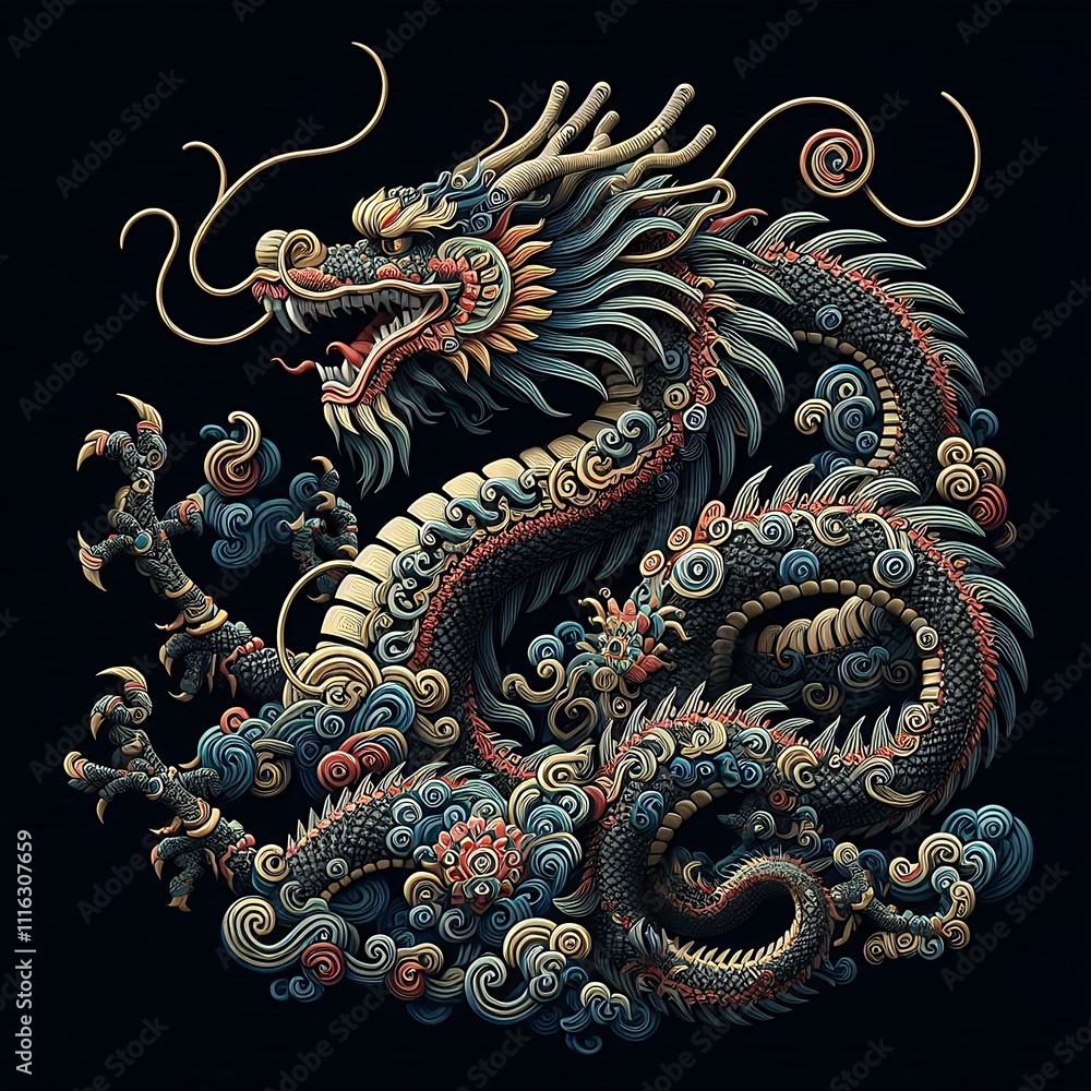 custom made wallpaper toronto digitalchinese dragon statue on the wall