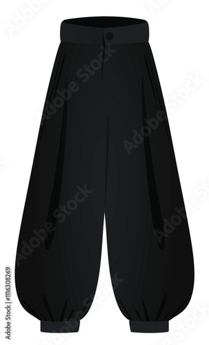 Black  jiu jitsu pants.  vector