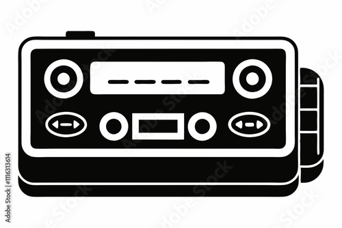 Compact Audio Recorder Silhouette Vector Design