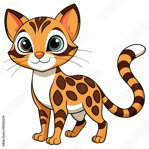 vector Margay flat art illustration white background