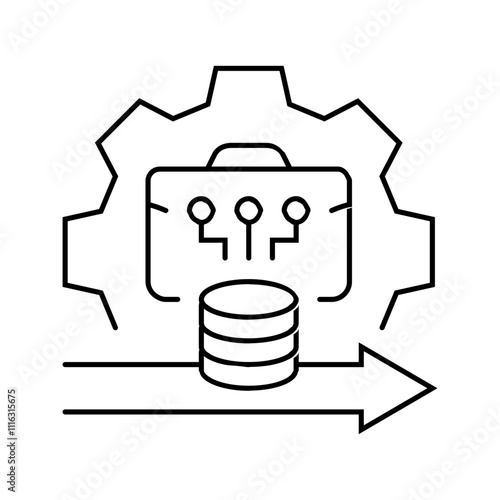 digitalization modern business line icon vector. digitalization modern business sign. isolated contour symbol black illustration