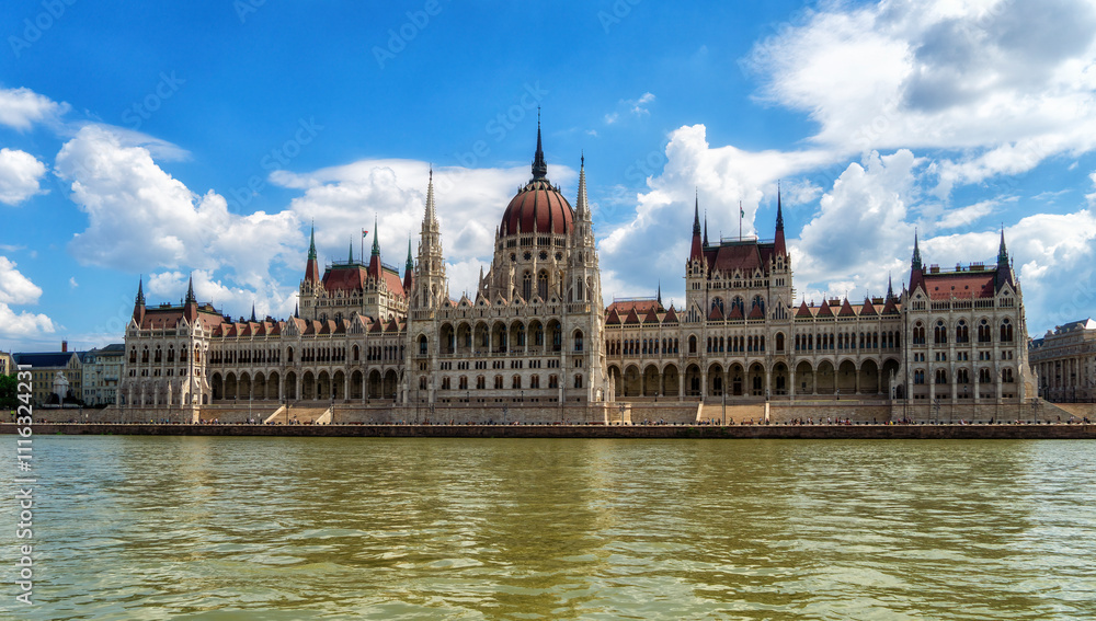 Fototapeta premium The neo-gothic Hungarian Parliament building, Budapest, Hungary