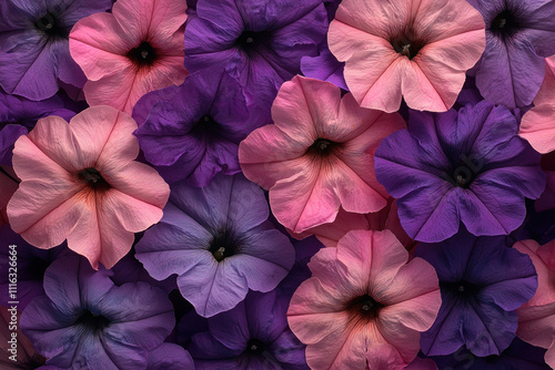 Wallpaper Mural Pink and purple petunia flowers background. Torontodigital.ca