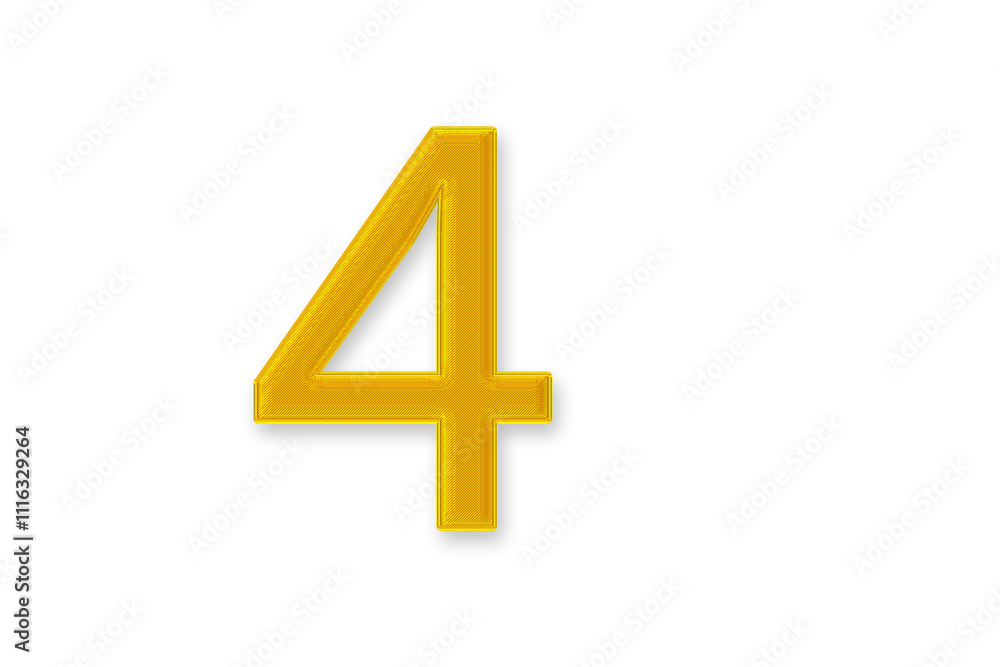 Obraz premium 3d golden number 4