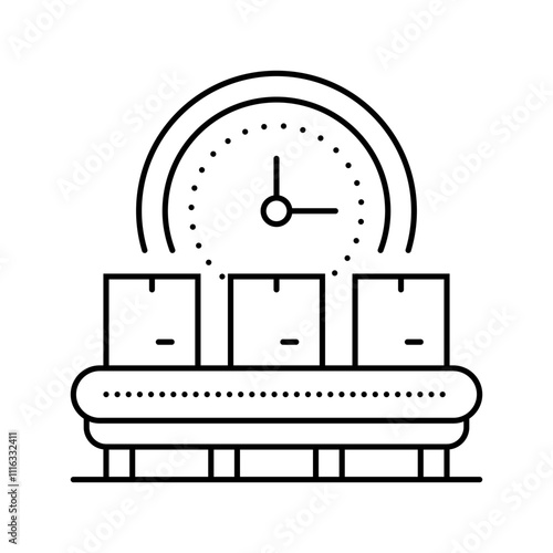 just in time production modern business line icon vector. just in time production modern business sign. isolated contour symbol black illustration