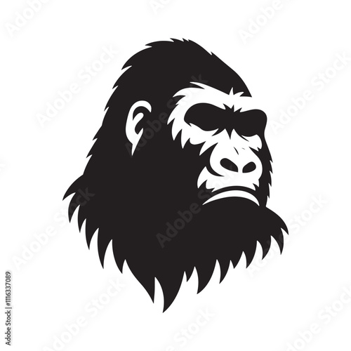 Creative gorilla silhouette for versatile artistic needs - Gorilla illustration - minimallest gorilla vector
