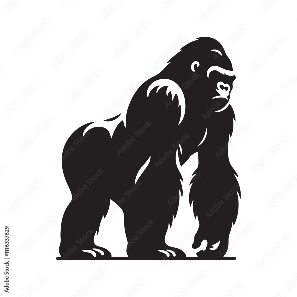 Fototapeta premium Creative gorilla silhouette for innovative artistic designs - Gorilla illustration - minimallest gorilla vector 