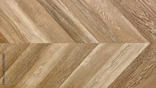 Billede på lærred Close up of natural brown herringbone wood pattern