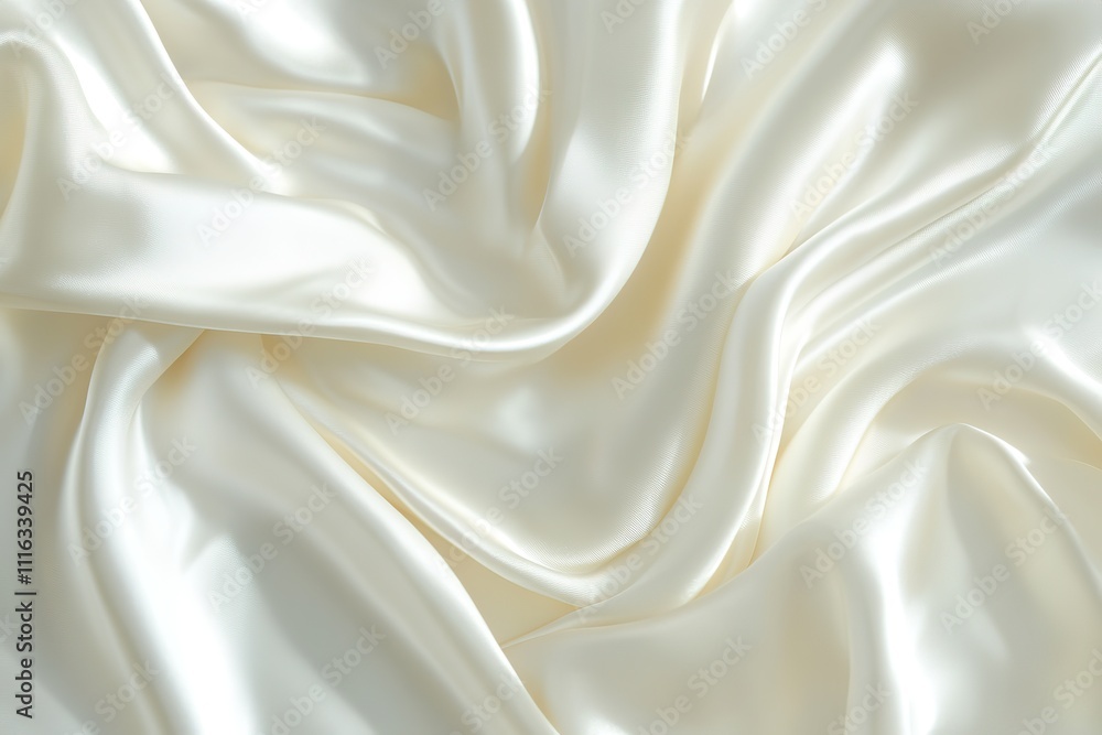 Obraz premium Soft and Elegant White Silk Fabric with Smooth Folds