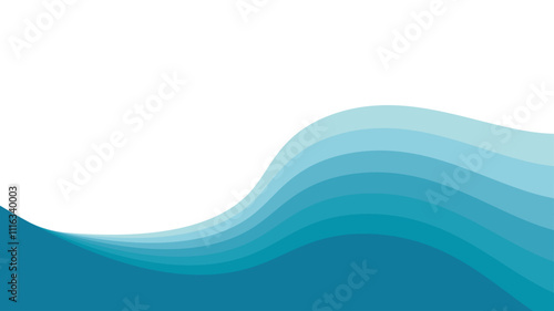 波　海　水色　曲線　ウェーブ　背景　ベクター