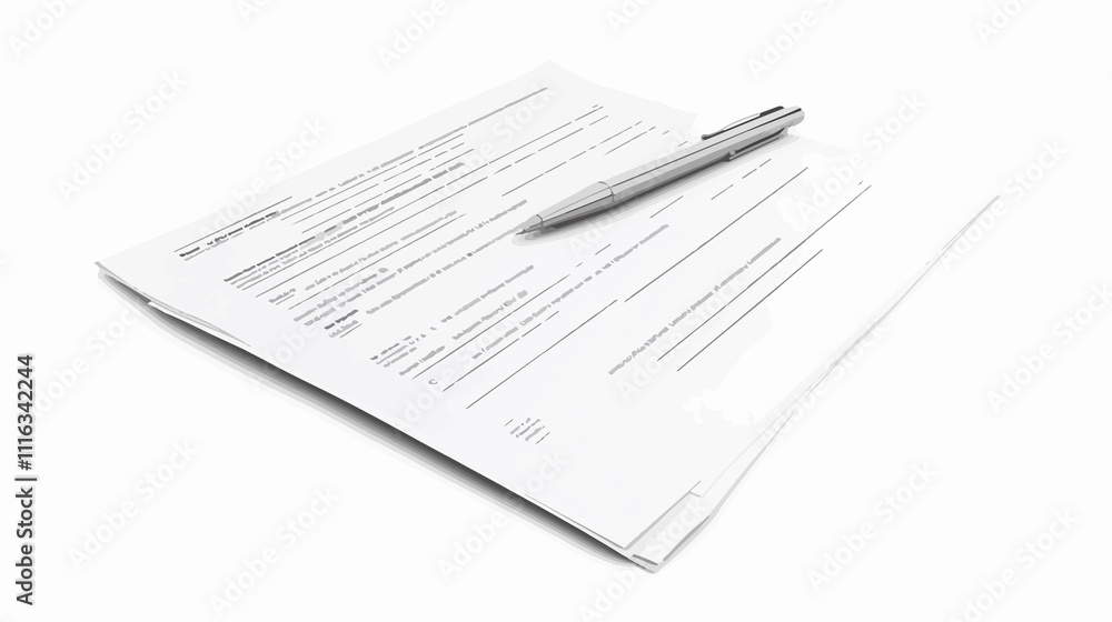 Obraz premium Professional Paper Information Form Isolated Wide Angle Style