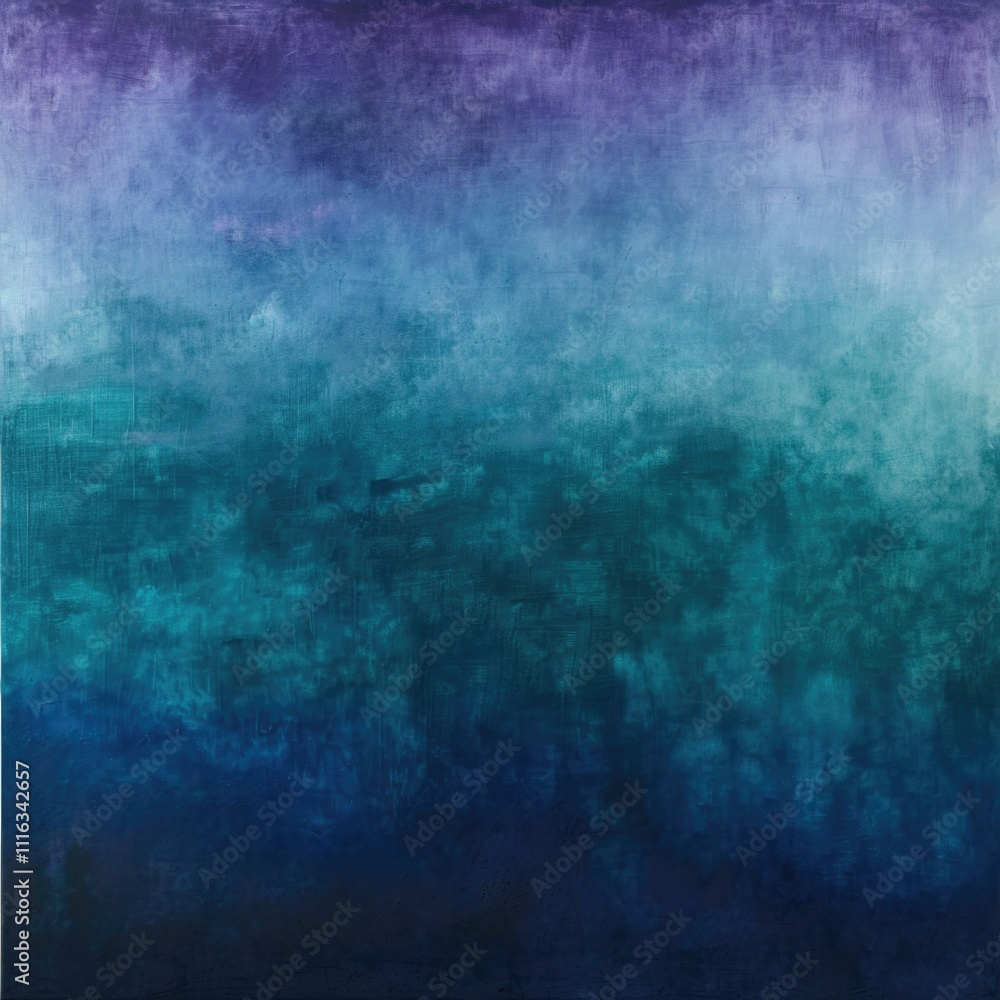 Obraz premium Painting of a blue sky with a purple background. The sky is filled with clouds and the background is a mix of blue and purple. The painting has a calming and serene mood