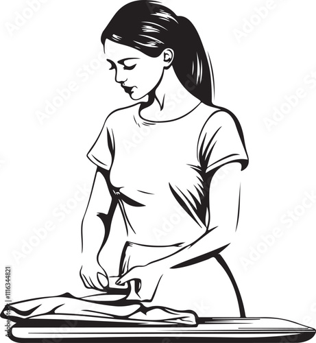 woman ironing clothes