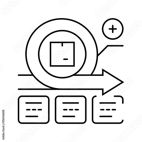 iterative development modern business line icon vector. iterative development modern business sign. isolated contour symbol black illustration