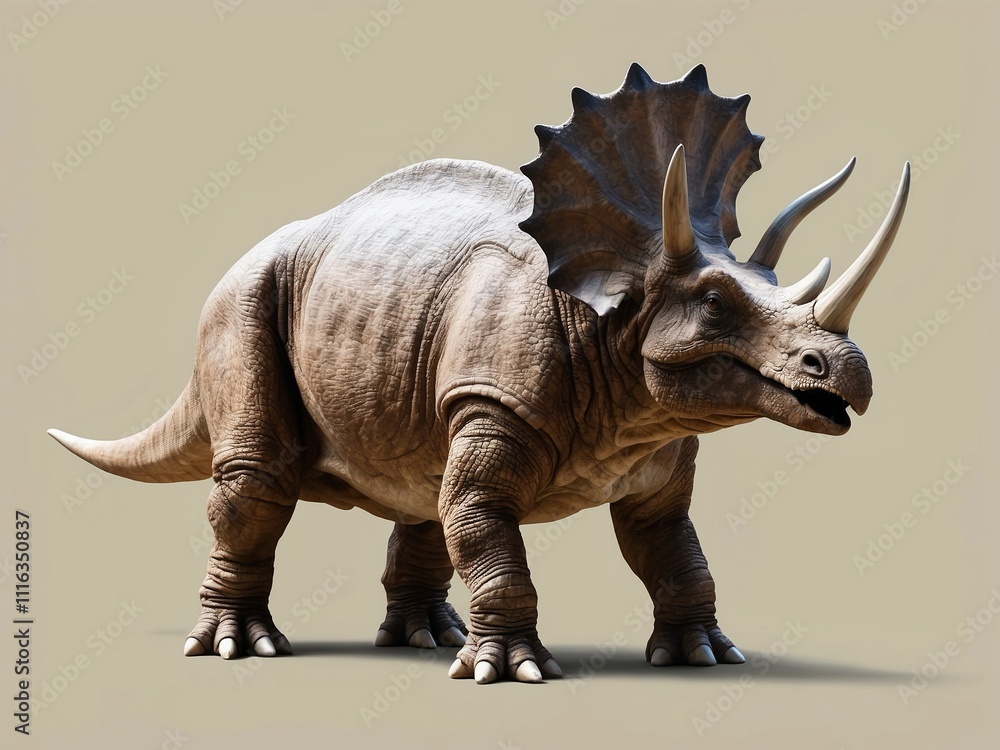 Fototapeta premium Triceratops on a blank background