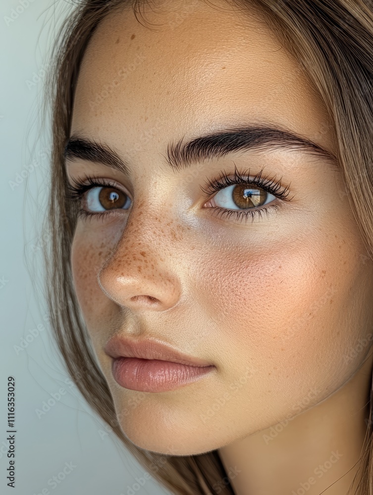 Fototapeta premium Bright skin with brown eye