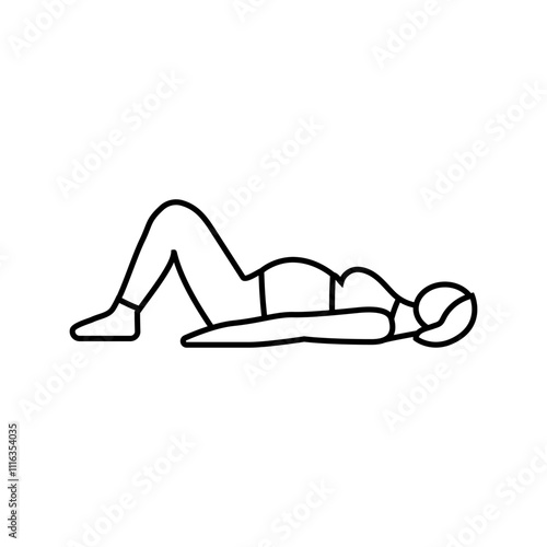 pelvic tilts pregnant fitness line icon vector. pelvic tilts pregnant fitness sign. isolated contour symbol black illustration