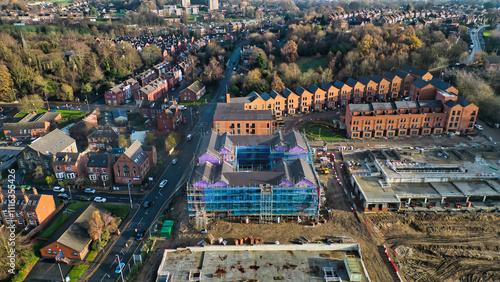 Obraz na plátne Aerial View of Residential Construction Site and Surrounding Suburban Area  in Kirkstall, Leeds