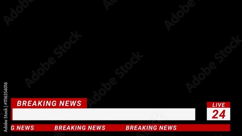 Breaking News Animation Template, on Transparent Background
