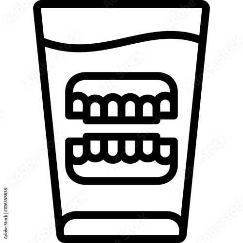dentures icon illustration design with outline