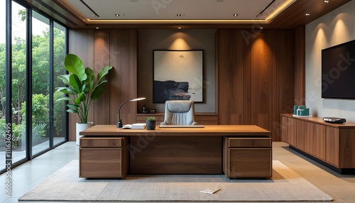 Modern elegance _ A luxurious director's cabin feat.