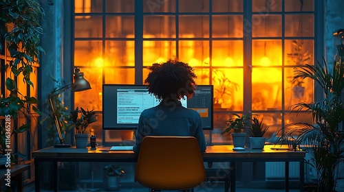 A cheerful freelancer completing their taxes on a cloud-based filing service