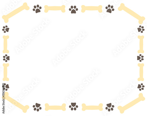 Background with paw prints and bones vector illustration. Abstract design for pet shop websites for animal products