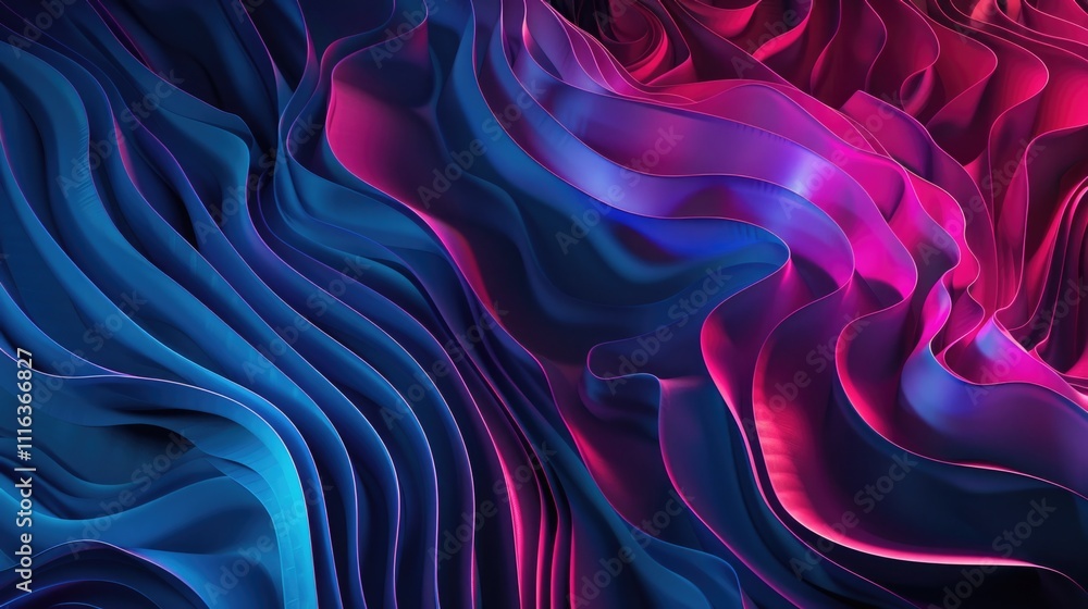 Obraz premium Abstract Lines. Three-Dimensional Creative Art with Dark Cloud Background