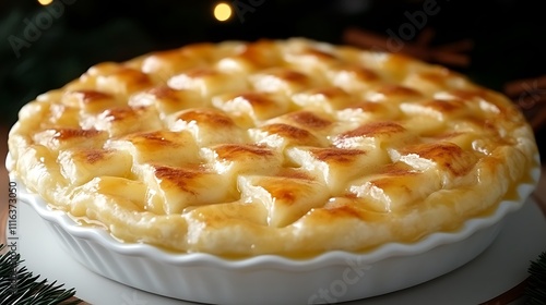 Delicious Golden Custard Tart Baked To Perfection photo