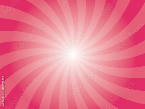 Abstract background with rays retro starburst rays. cerise pink sunburst background vector illustration pattern beam rays. Spiral radial striped backdrop. Vector illustration.
