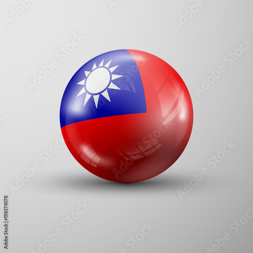 3d sphere background with flag of Taiwan