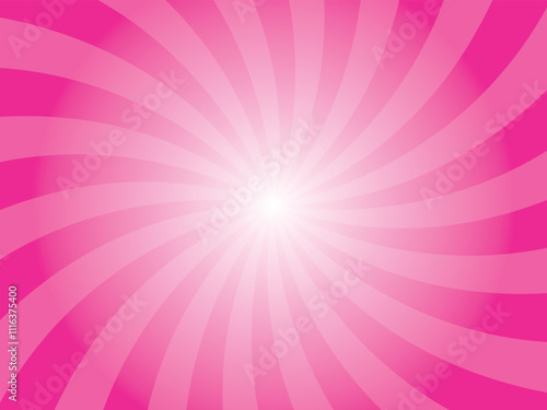 Abstract background with rays retro starburst rays.  Swirl magenta color sunburst background vector illustration pattern beam rays. Spiral radial striped backdrop. Vector illustration.