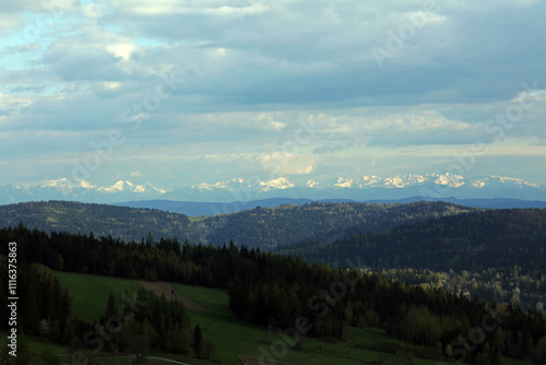 Tatra Mountains - view from Parszywka peak in Makow Beskids in Poland photo